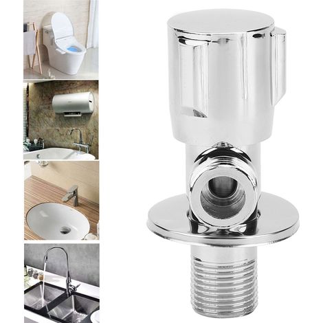 Vanne d'arrêt/vanne d'angle G1/2" entièrement en cuivre électroplaqué et renforcé (1/4)