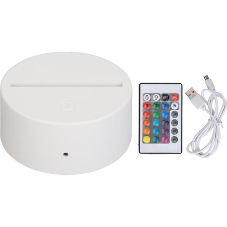 Socle Lumineux LED avec Télécommande, Base USB pour Lampe de Nuit, 8 LEDs Multicolores, ABS Durable, Idéal Décoration Intérieure (1/5)