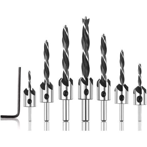 7-teiliges HSS-Spiralbohrer-Set (Hochgeschwindigkeitsstahl), 3, 4, 5, 6, 7, 8, 10 mm, mit Innensechskantschlüssel (1/5)
