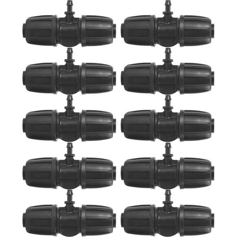 16 mm bis 4/7 Garden Lock Widerhaken-T-Anschlüsse, 10 Stück/Set Anschlüsse für PE-Schlauch-Gartenbewässerungssystem