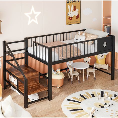 letto struttura letto 90x200 salvaspazio nero OKMYHOME (1/3)