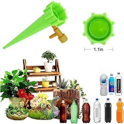 Systeme Arrosage Goutte Goutte 16 pièces Irrigation Goutte Goutte Kit Plante d'irrigation Cône pour Arrosage Bouteille dans Jardin, Balcon, Vacances, Intérieur et Extérieur (1/4)