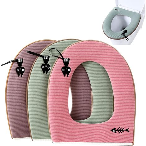 3pcs Toilet Cover, Toilet Seat Cover Toilet Seat Cushion Washable Toilet Seat Cover Cushion Toilet Cover (1/5)