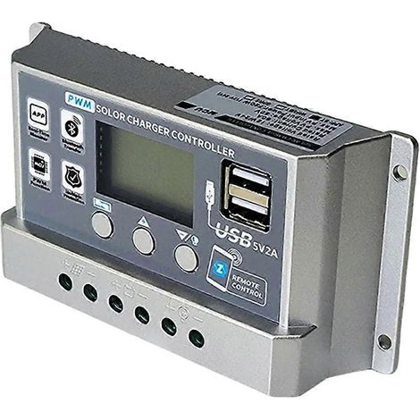 60A 12V/24V PWM Wi-Fi Bluetooth Solar-Laderegler, automatischer Dual-USB-Entlader, Solarmodulregler mit LCD-Bildschirm (1/5)
