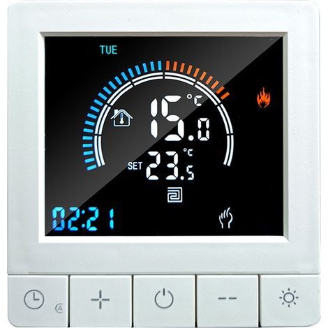 Smart WiFi Thermostat for Electric Underfloor Heating, Programmable Connected Thermostat for Electric Underfloor Heating 16A Black (1/5)