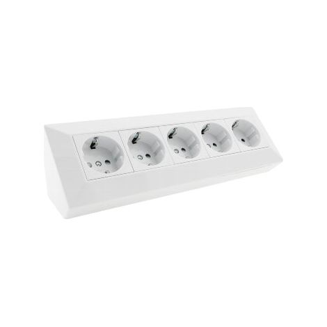Steckdosenblock 5-Fach, Weiß, Aufbau/Unterbau (1/5)