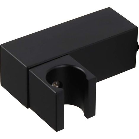 1 support de pommeau de douche, laiton noir mat, rotation 360°, raccord 1/2 pouce, réglable jusqu'à 55°, fixation murale (1/4)