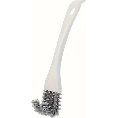 Spazzola per la pulizia di griglie per barbecue, spazzola multifunzionale per la pulizia della cucina, adatta per pulire gli angoli difficili da raggiungere dei lavelli, colore bianco.
