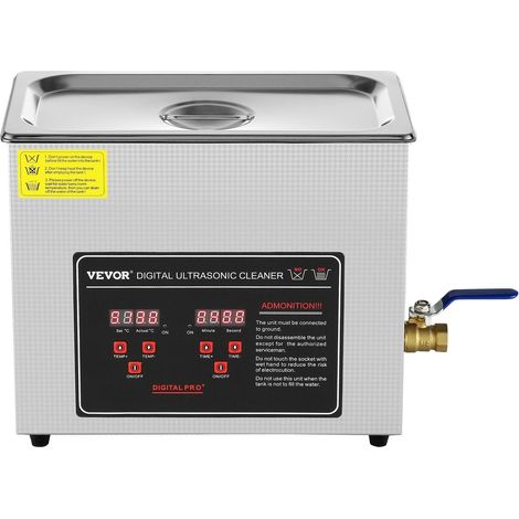 Nettoyeur à ultrasons professionnel 6 L avec minuterie numérique et chauffage pour bijoux, lunettes, montres et circuits imprimés (1/5)
