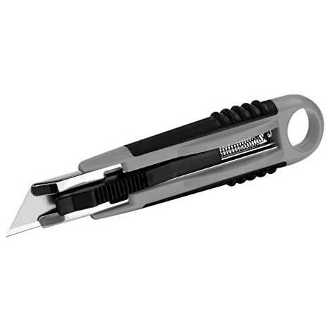 WESTCOTT E-84026 00 CUTTER PROFESSIONNEL EN PLASTIQUE-POIGNÉE SOUPLE-LARGEUR DE LA LAME: 18 MM (GRIS/NOIR)