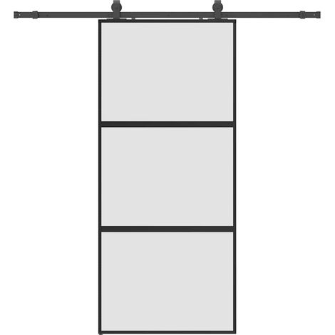 Maison Exclusive - Puerta corredera con herrajes negro 90x205 cm