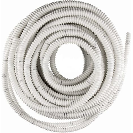 Tubo Desagüe Corrugado Reforzado 16x20mm  Espiral Blanca para Aire Acondicionado  Conducto Evacuación Condensados 25mt