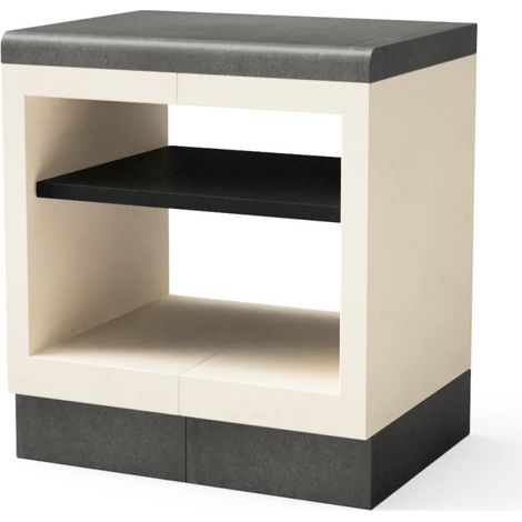 Plan de travail encastrable Kitaway pour barbecue 84 x 63 x 85 cm  Base blanche/noire pour barbecue de jardin extérieur (1/5)
