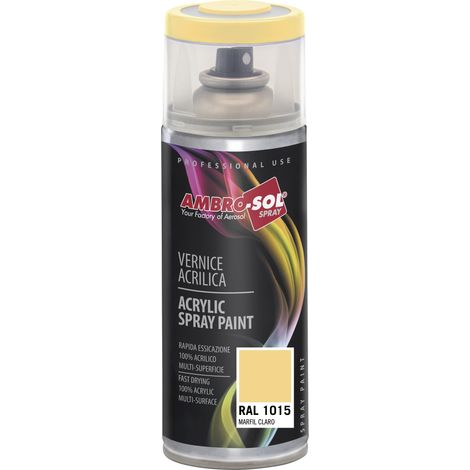 Vernis peinture Acrylique Multi-Usage, Peinture Brillante pour Intérieur et Extérieur, Adapté a Tous Type de Matériau, Aérosol En Fer-Blanc Recyclable de 400 ml, Ivoire Clair (1/5)