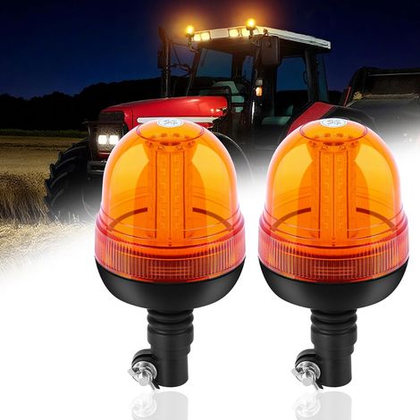 Rundumleuchte mit orangefarbenen LEDs für landwirtschaftliche Traktoren, 2 x 60 LEDs, 12/24 V E9 (1/5)