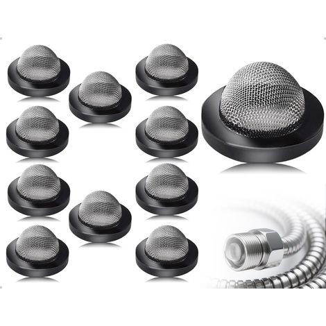 (noir)Lot de 10 crépines de robinet, joints toriques en acier inoxydable, joint de tuyau en maille, pour pommeaux de douche de 19 mm, lave auto