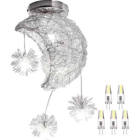20CM LED Deckenleuchte Moderne Kreative Mond Pendelleuchte für Wohnzimmer, Esszimmer, Schlafzimmer (Weißlicht)