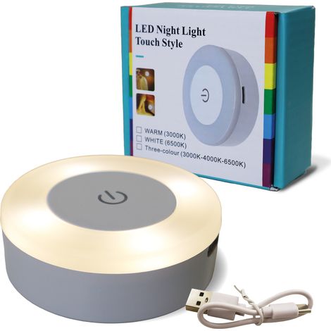 Bituxx 5x LED Nachtlicht Nachtlampe Unterbauleuchte Wandlicht Night Light Touch Lampe mit Akku Aufladbar über USB und 3 Farbmodi
