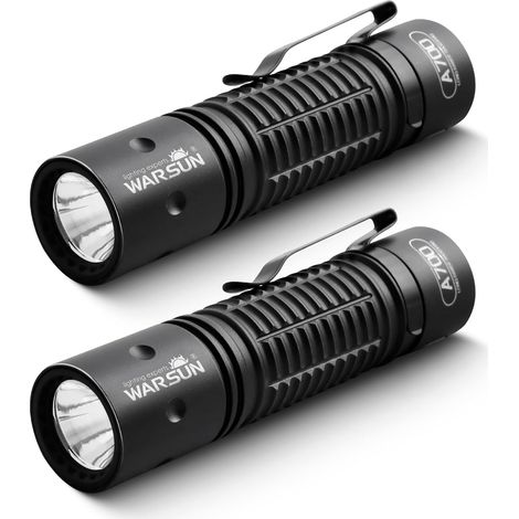 Lot de 2 lampes de poche LED rechargeables, compactes 700 lm avec charge de type C, alliage d'aluminium durable, 3 modes, résistant à l'eau et aux chutes (1/5)