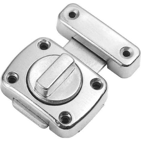 Verrou de porte de salle de bain/toilettes pour porte intérieure sécurisée, verrou de porte battante, loquet de porte, verrou de porte à surface brossée (2 pièces, argent) (1/5)