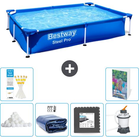 Bestway Bestway Steel Pro Rectangulaire - 221x150x43 cm - 7-pièces  S31 (1/5)