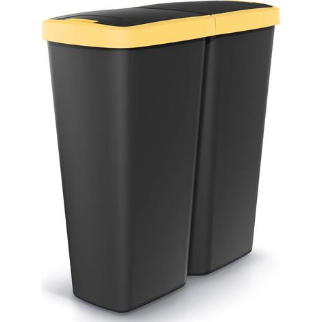 Cestino Duo nero/giallo 50L 55x25x57cm (1/5)