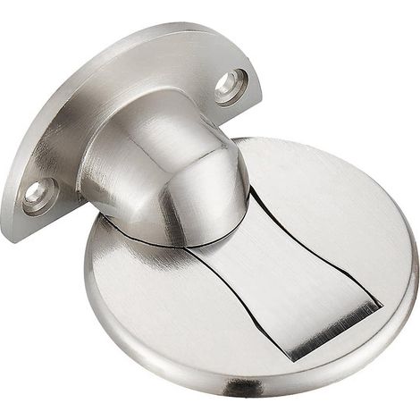 Butée de porte magnétique à fixer au sol - butée de porte magnétique invisible, butée de porte magnétique murale argentée (1/5)