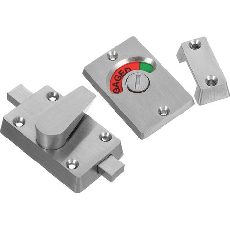 Serrure à loquet avec indicateur d'occupation pour portes de toilettes publiques, verrou de cabine en acier inoxydable adapté aux sanitaires commerciaux, résistance à haute (1/5)