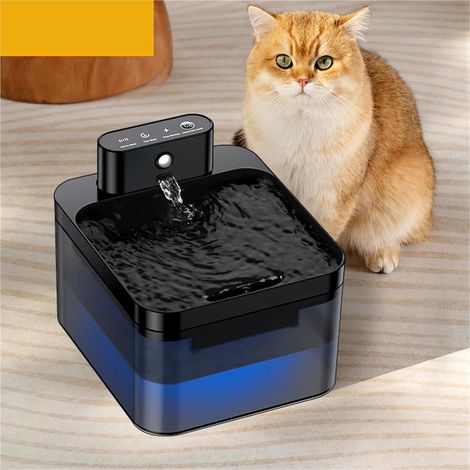 Fontaine à eau pour chat sans fil 2.2L avec capteur de mouvement – Silencieuse batterie 2600mAh (1/5)