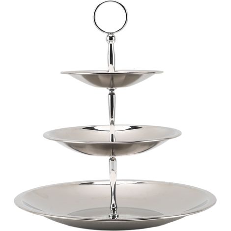 Plateau de service à plusieurs niveaux en acier inoxydable, grande capacité, porte-pâtisserie aux fruits multifonctionnel, support à cupcakes pour Bar à domicile Type 1 (1/5)