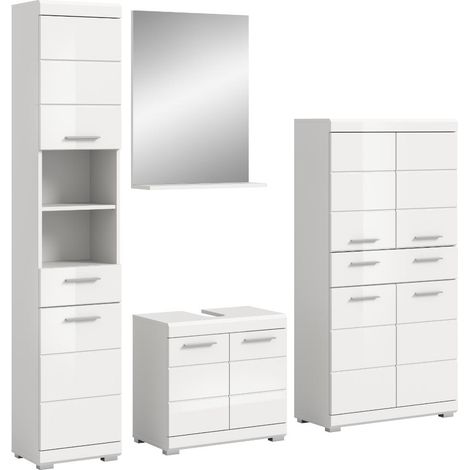 Scout ensemble de meubles de salle de bains S80 blanc brillant, blanc. (1/5)