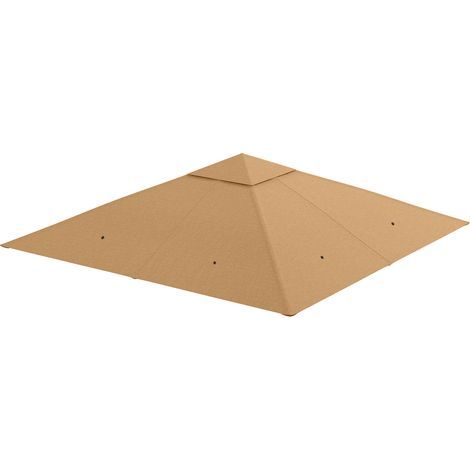 Abri de jardin en polyester beige 2,98 x 2,95 m, housse de protection pour tonnelle (1/4)