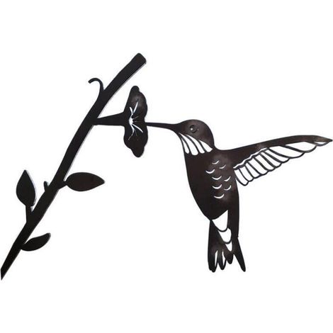 Art Mural en Métal Oiseaux, Décoration Murale Oiseau en Métal Noir, Deco Murale Metal Moderne Oiseaux Et Branches Design pour Decoration Chambre Salon (1/4)