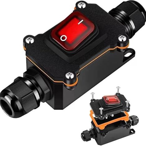 Interrupteur Étanche 12V 24V DPST – Commuteur LED Rouge pour Moto, Bateau, Camping-Car, Éclairage Extérieur – Interrupteur à Bascule (1/5)