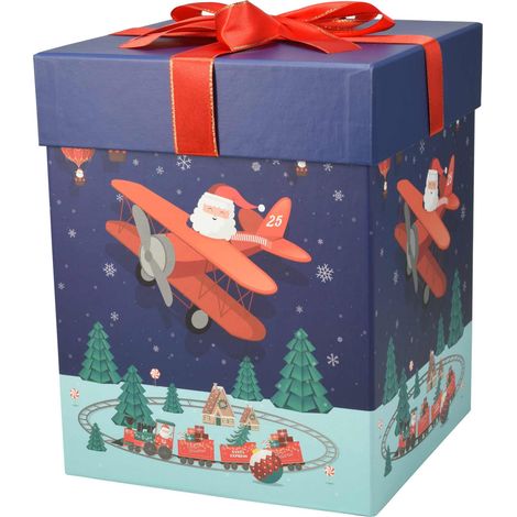 Geschenkboxen mit Weihnachtsmann, 26 und 23 cm, 2er-Set