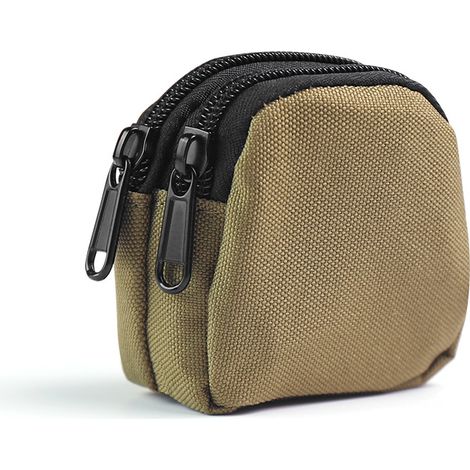 Étui pour écouteurs Bluetooth en toile - Pochette compacte camouflage kaki (1/3)