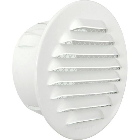 La Ventilazione GTA80RB Griglia Tonda da Incasso, Alluminio Bianco, ø 100 mm