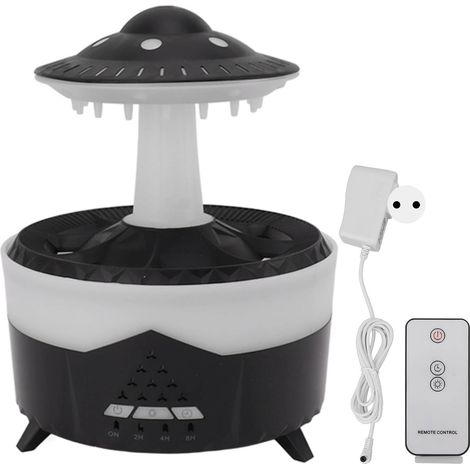 UFO LED-Luftbefeuchter mit Fernbedienung, Timer und Aromatherapiefunktion – 100–240 V, EU-Stecker, Schwarz (1/5)