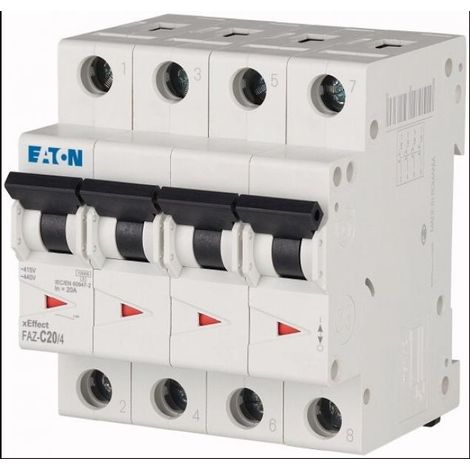 Interruttore magnetotermico 4P C 20A 15kA AC FAZ C20/4 279062