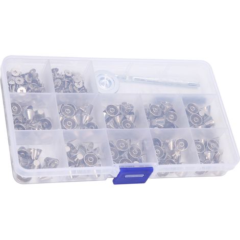Rivets en Alliage Zinc Style Punk pour Accessoires de Vêtements avec Outil de Pose (1/5)