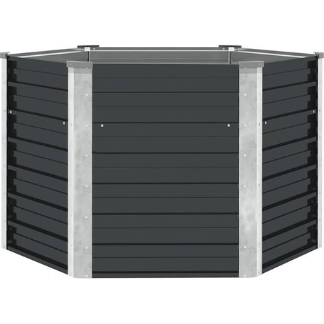 Vidaxl – Lit surélevé de jardin anthracite 129x129x77 cm – Acier galvanisé résistant aux intempéries – Fond ouvert pour plantation facile