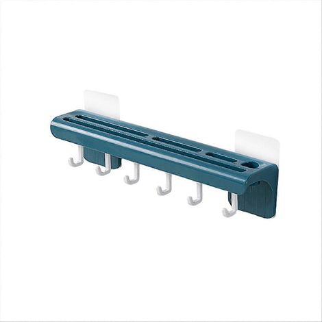 Blaues, an der Wand befestigtes Aufbewahrungsregal für Küchenmesser (1/5)