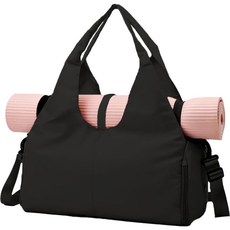 Sac pour Yoga, Sac de Gym Imperméable avec Compartiment pour Chaussures et Pochette Humide pour Tapis de Yoga et Accessoires Fourre-Tout de Grande capacité pour Femmes