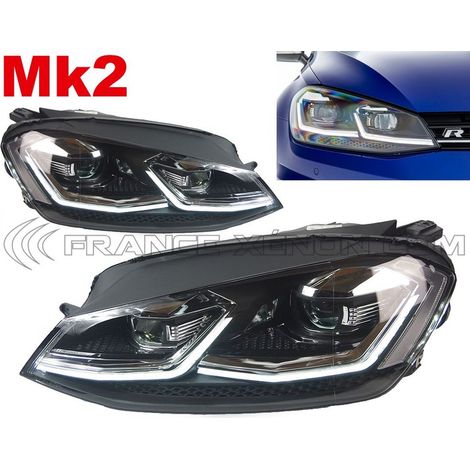 2x Feux avant GOLF 7 Facelift MK2 Full LED pour Phase 2 - 2017 à 2022 - Sans codage - Plug&Play (1/5)