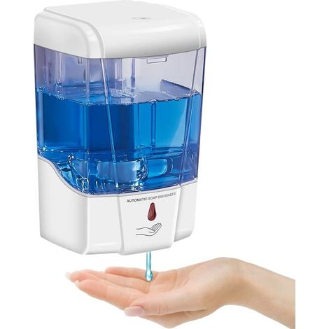 Automatischer, berührungsloser, batteriebetriebener Seifenspender in Weiß mit Sensor, 700 ml Fassungsvermögen, 0–10 cm Bewegungssensor (1/5)