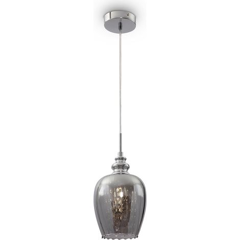 Lampadario A Sospensione Moderno Blues Metallo Argento Vetro 1 Luce E14 (1/5)