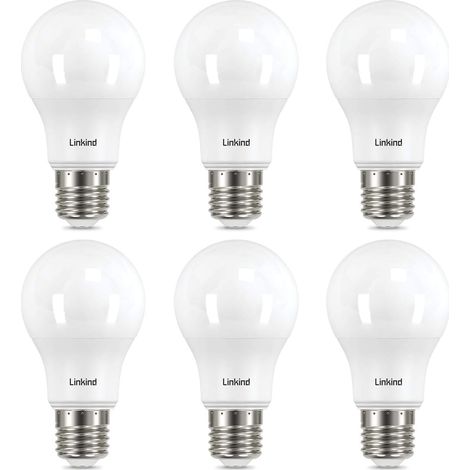 Ampoule LED E27 806lm, 8W Equivalent 60W, 2700k Blanc Chaud, Ampoule Standar A60 Gros Culot à Vis, No Dimmable, 220v-240v, Lot de 6 (1/5)