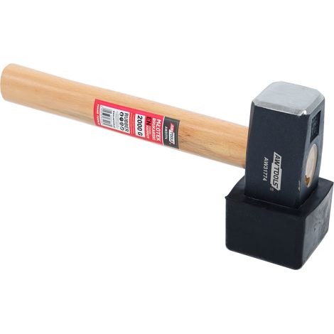 Pflasterhammer 2,0 kg mit Gummiaufsatz 28 cm (1/3)