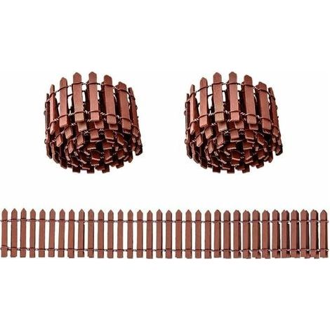 Bordure jardin bois 3 pièces – Matériau bois et fer – Taille 90x5cm – Pour mini jardins et décoration de plantes (1/5)
