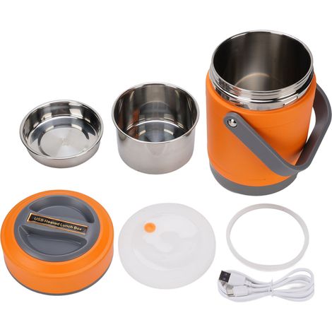 Cuiseur thermique en acier inoxydable, Mini Portable, température constante, conservation de la chaleur, levage Orange (1/5)